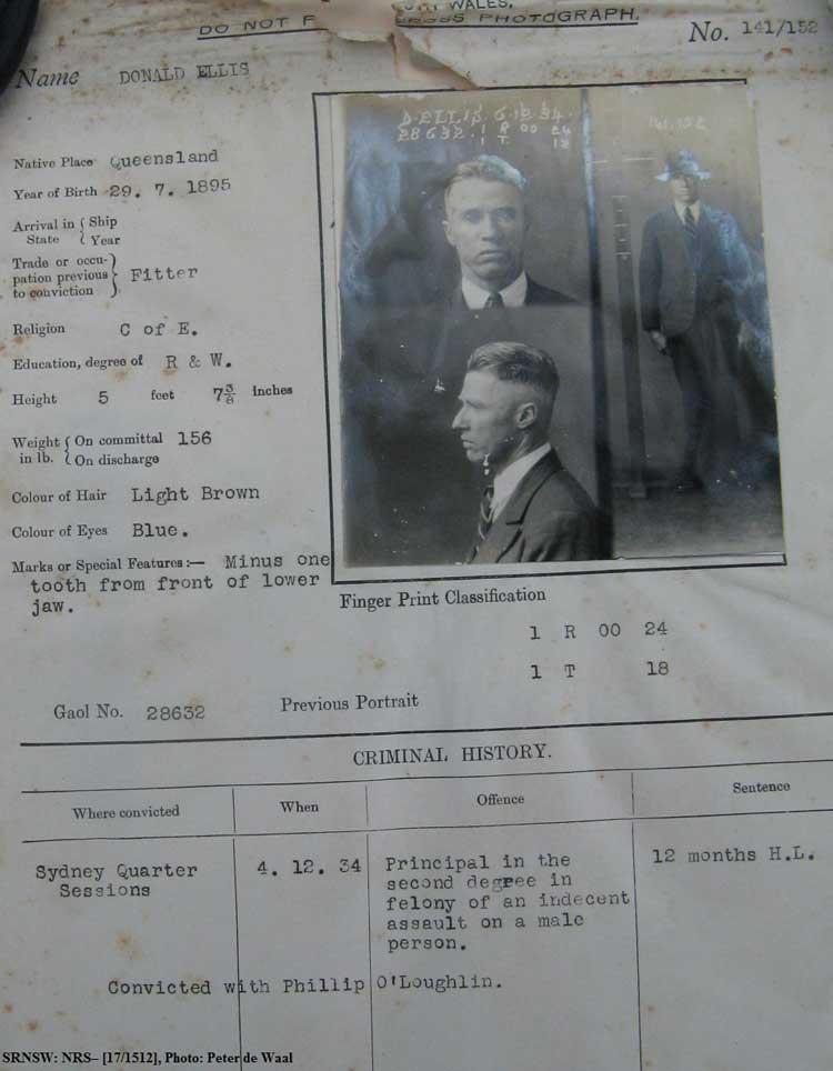 SRNSW: NRS– [17/1512], State Penitentiary photographic description book, 10 Oct 1934-21 Feb 1935, No. 28632, p. –.